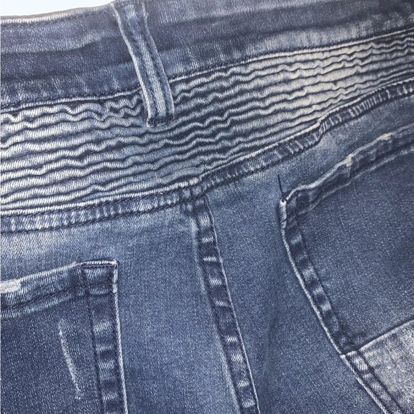 Kilogram Men’s Straight Leg Jeans Dark Wash Distressed Jeans Size 38 - Picture 3 of 7